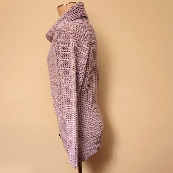 Purple knit cowl neck sweater - Picture 2 of 5